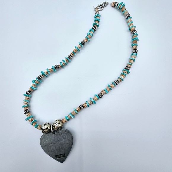 FAF Necklace Religious Pewter Pendant Sea Shell Beach Silvertone Accents 18" - Picture 5 of 7